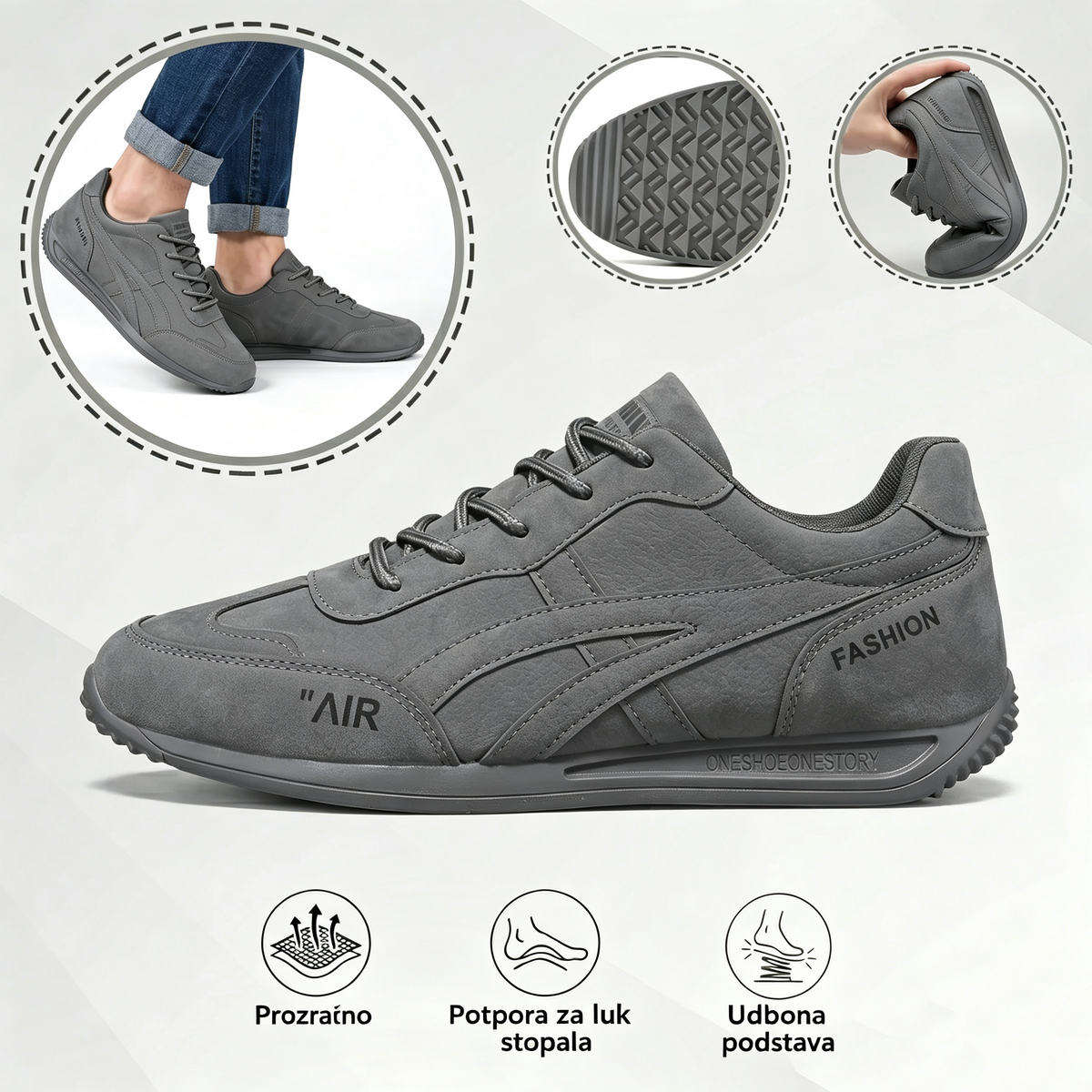 🔥 Današnja posebna ponuda s popustom od 50%🎁Muške ortopedske cipele za hodanje ✅ Prozračne i neklizajuće - Recite zbogom bolovima u stopalima i uživajte u cjelodnevnoj udobnosti!