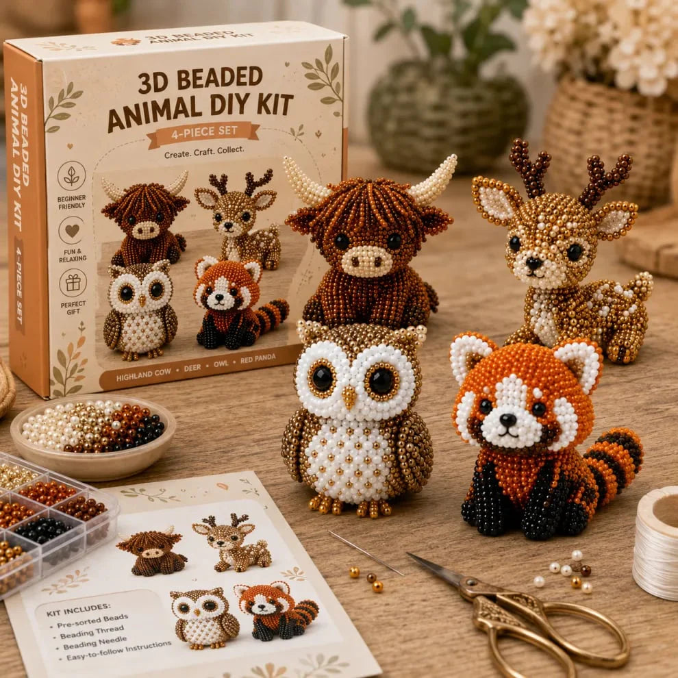 🏆 Ideiglenes akció! 🔥 Bébi állatok kézműves készlet 3D gyöngyökkel – készítsd el saját állatkáidat 🧵✨
