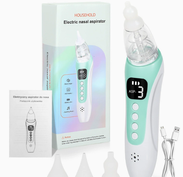 💨🛡️ Elektromos orrszívó – Automatikus, könnyen tisztítható, halk működés, szilikon orrvégződés, nem bántja az orrnyálkahártyát 🧼