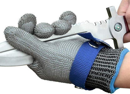 🧤🛡️ Fémkesztyű élelmiszeriparhoz – Rozsdamentes acél háló, mosható, újrafelhasználható 🔁💧