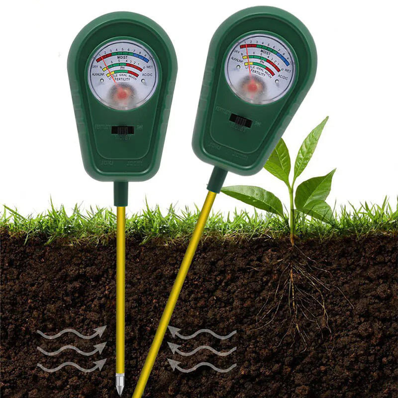 🌱 3 az 1-ben talajelemző mutatós kijelzővel – Méri a nedvességet, pH‑értéket és fényerősséget – Praktikus kerti eszköz otthoni növényekhez 🔥
