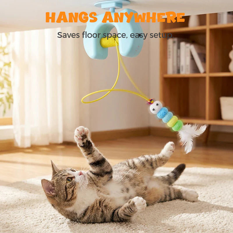 🐱 Automatikus behúzható macskajáték – Mozgó, visszahúzódó játék – Öngondoskodó szórakozás aktív cicáknak 🧶