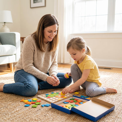 🧩 Fejlessze a kognitív készségeket – Színes állatmintás fa puzzle – Utánvétes 🦁️✨