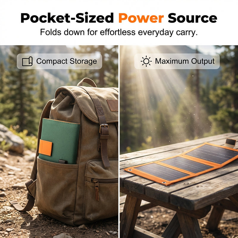 ✨ Összecsukható napelem USB-vel + időjárásálló – Töltsd bárhol, napenergiával ☀️🔋