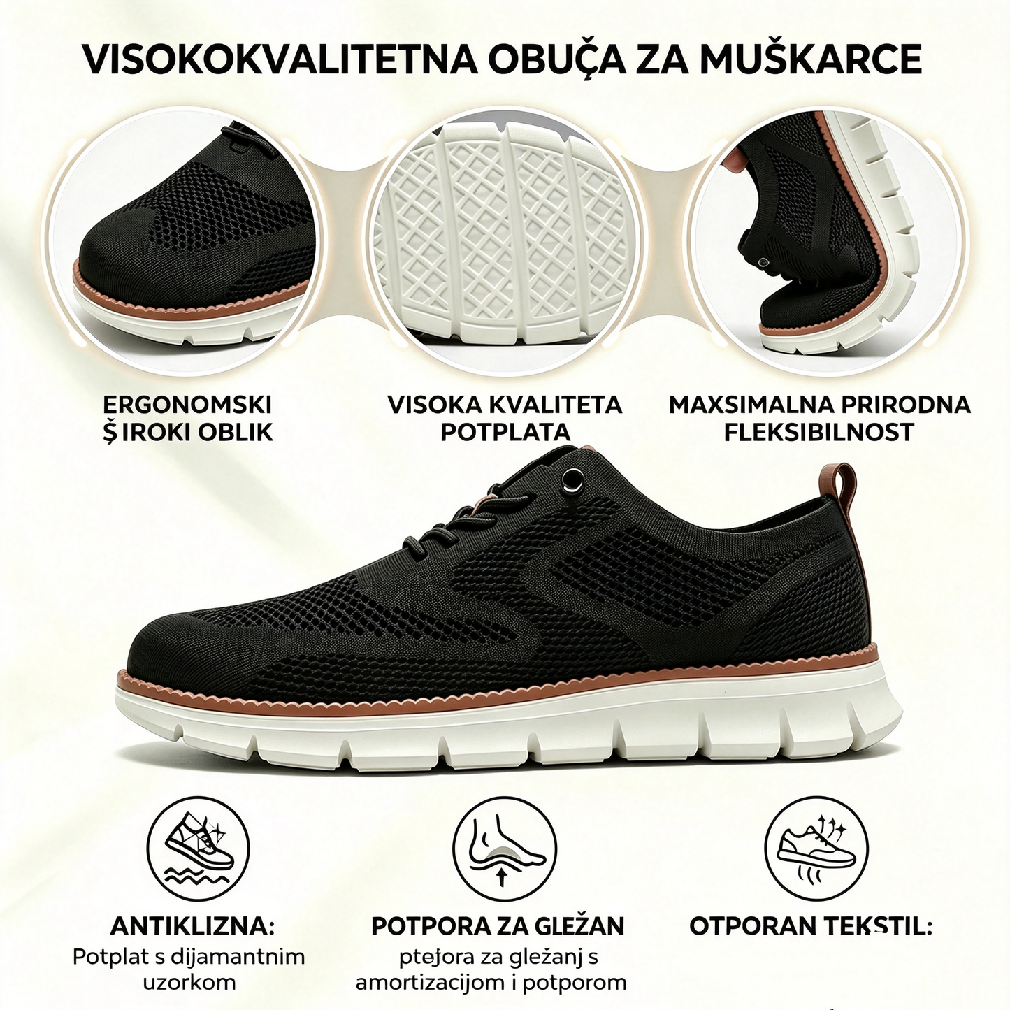 🔥 Današnja posebna ponuda: 50% popusta! ⏰ Prozračne i neklizajuće mokasine! S potporom svoda stopala i podstavljenim međupotplatom, recite zbogom bolovima u stopalima.