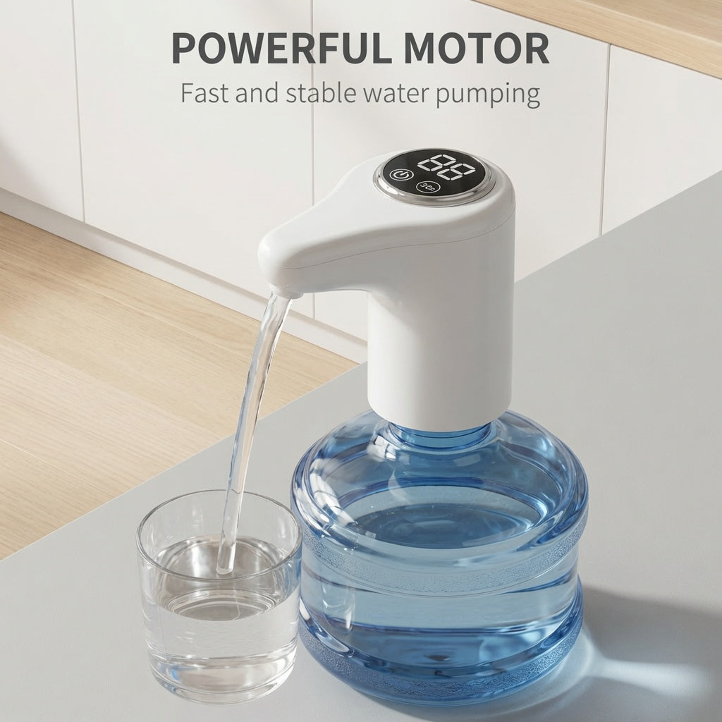 🚰 Egy gombnyomás, és már folyik is a friss víz – automatikus szivattyú, amely megszabadít a nehéz palackok emelgetésétől 💧