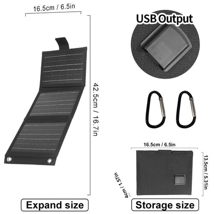 ✨ Összecsukható napelem USB-vel + időjárásálló – Töltsd bárhol, napenergiával ☀️🔋