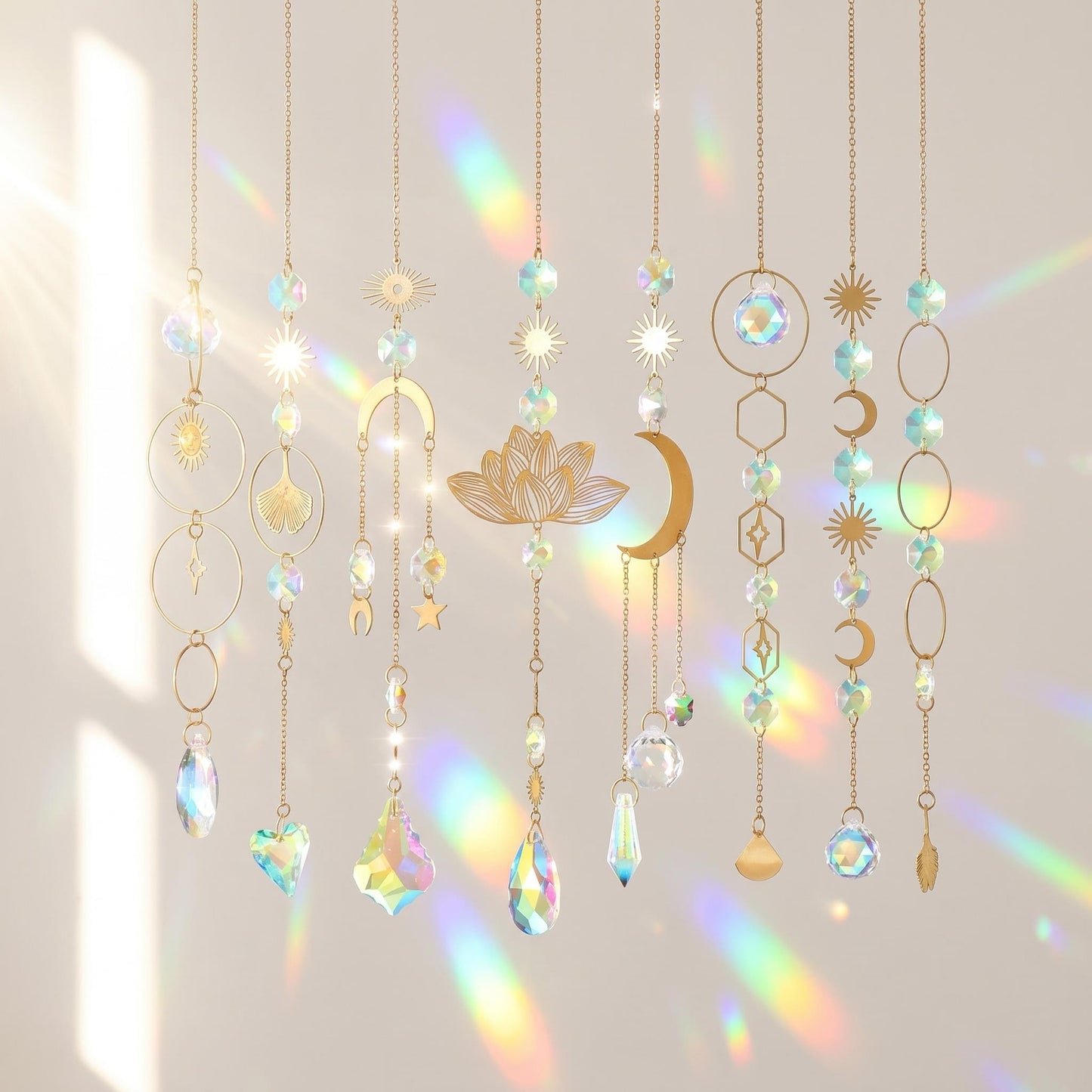 💎☀️ Napsütés‑fogó függőszett – Napfényt csapdába ejti, szivárványt varázsol, csillogást ad az ablakoknak 🌈