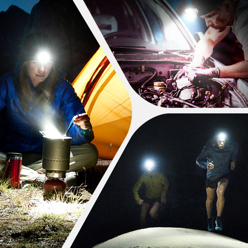 💡 LED-es fejlámpa + zseblámpa – 90°-ban forgatható fej, erős fény, kéznél van mindig 🧰🔋