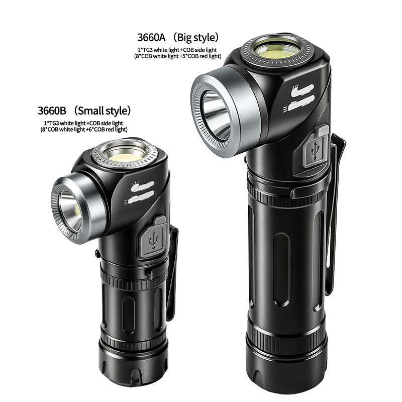 💡 LED-es fejlámpa + zseblámpa – 90°-ban forgatható fej, erős fény, kéznél van mindig 🧰🔋