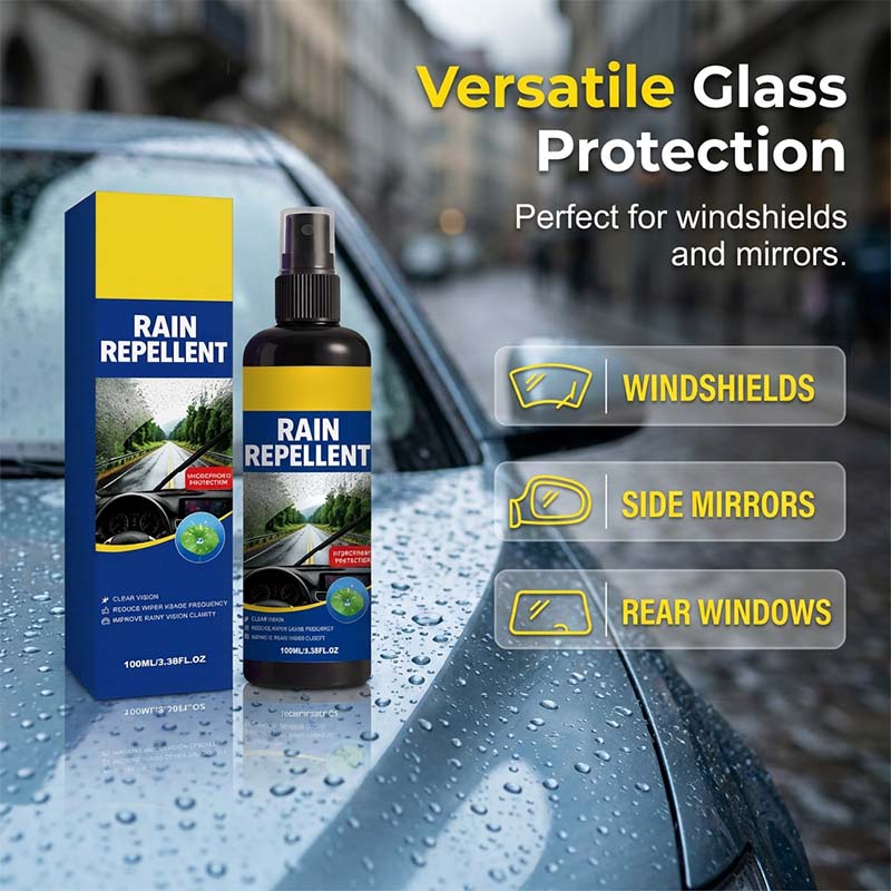 🚗💧 Kristálytiszta víztaszító szélvédő-spray – Esőben is kiváló látás, megbízható védelem – Gyors felvitel, tartós hatás 🌧️✨