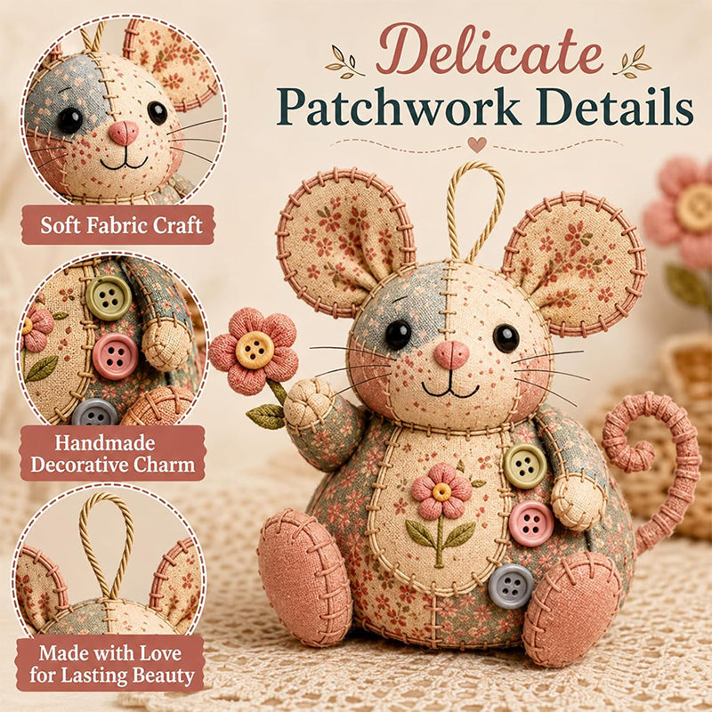 🧵🐭 Patchwork egér DIY varrókészlet – Minden, ami egy bájos foltvarrás egér elkészítéséhez kell ✂️