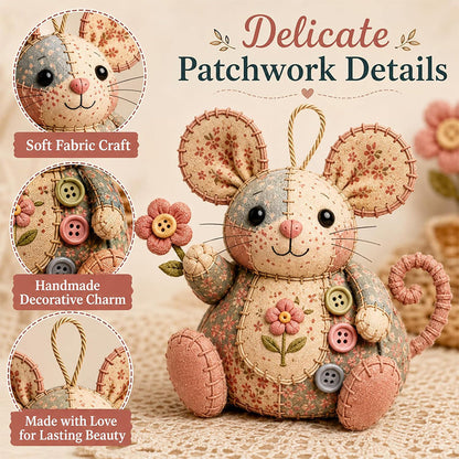 🧵🐭 Patchwork egér DIY varrókészlet – Minden, ami egy bájos foltvarrás egér elkészítéséhez kell ✂️