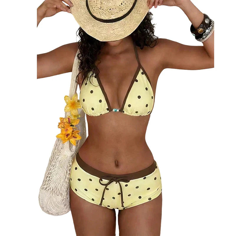 👙 Pöttyös bikini nyakpánttal