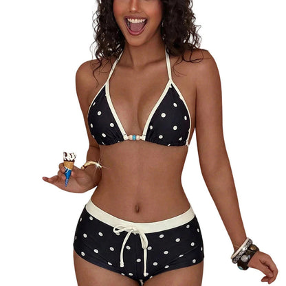 👙 Pöttyös bikini nyakpánttal