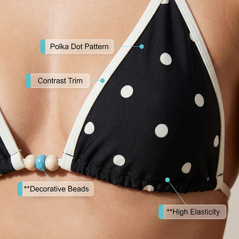 👙 Pöttyös bikini nyakpánttal