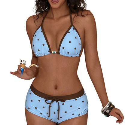 👙 Pöttyös bikini nyakpánttal