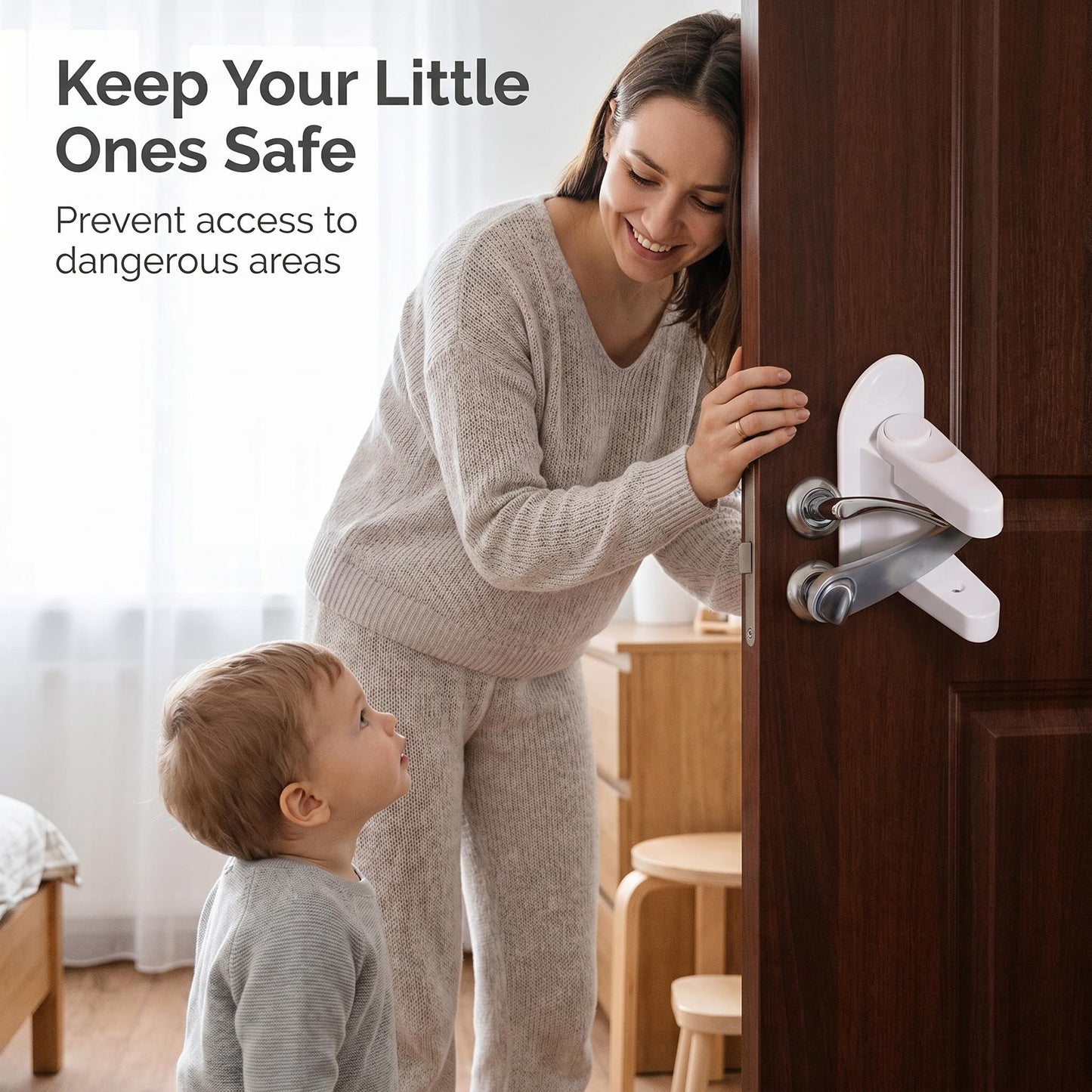 🚪🔒 Gyermekbiztonsági ajtózár – Erős ragasztós rögzítés – Praktikus baba- és kisgyermek biztonsági eszköz, szerszám nélkül szerelhető 👶🏠