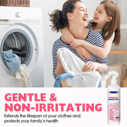 💨⚡ Kíméletes ránctalanító spray – Azonnal hat, nem kell vasalni, biztonságos kényes anyagokra is 🧥🌸