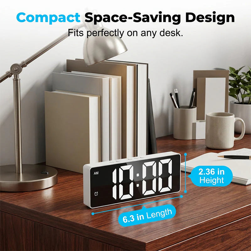 ⏰✨ Minimalista digitális ébresztőóra hálószobába és irodába – Letisztult design, precíz időzítés 🛏️💼