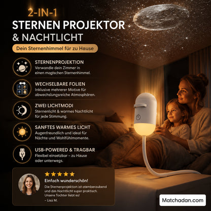 ✨ Hozd be a csillagos eget a szobádba – 2 az 1-ben vetítő és éjszakai lámpa, ami elringat az álmok világába 🌙