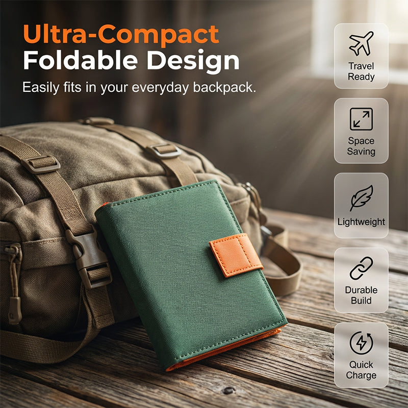 ✨ Összecsukható napelem USB-vel + időjárásálló – Töltsd bárhol, napenergiával ☀️🔋
