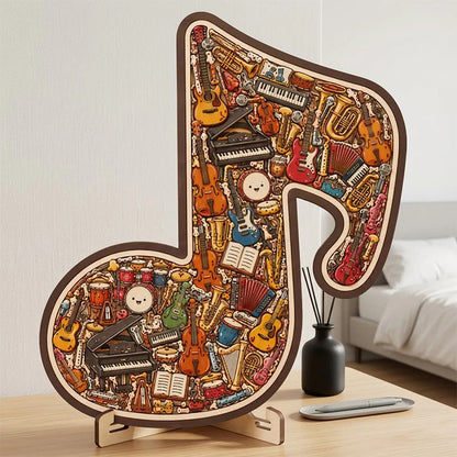 🎸 Élvezze a kreatív zenei kihívást – Fa hangszer alakú kirakós játék – Utánvétes 🧩