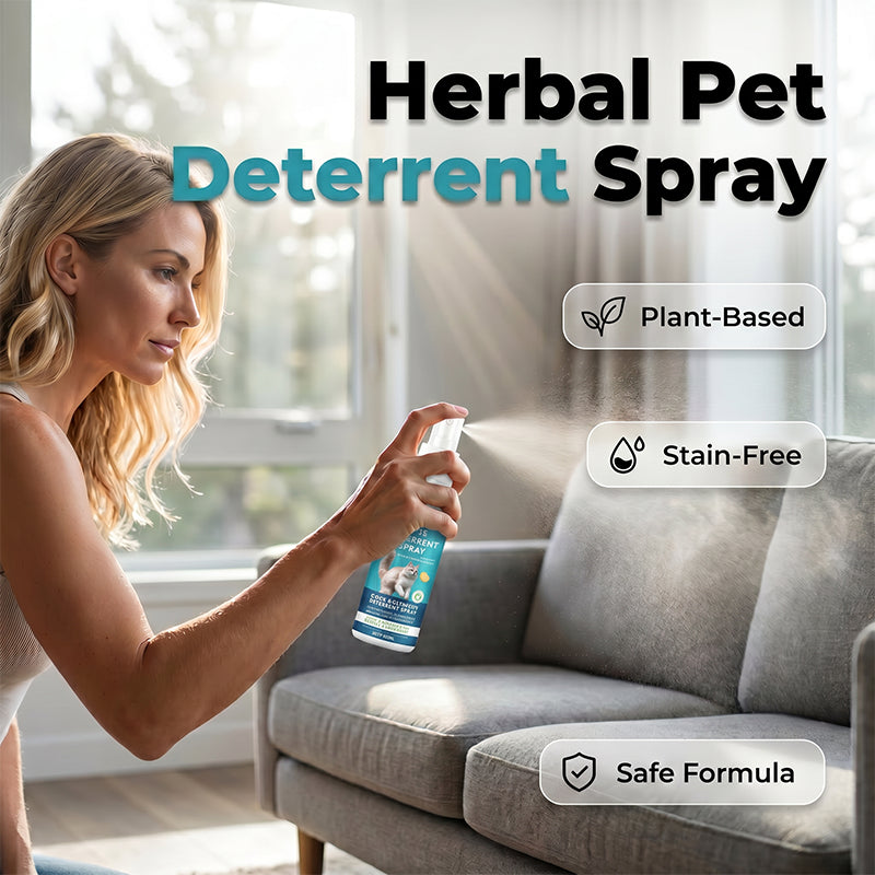 🚫🐕 Gyógynövényes riasztó spray – Hatékonyan távol tartja a kutyákat és macskákat a rágástól, kaparástól és harapástól, kíméletes a felületekhez 🧴
