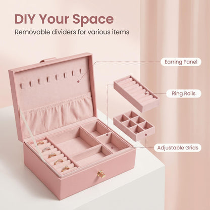 🎀 Kétszintes ékszeres doboz – Minimalista design, európai elegancia, nagy távolság a káosz ellen 🧹🕰️