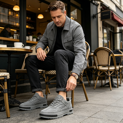 【⏰50% popusta danas! Ne propustite!】Connwan®Ergonomski dizajnirane ortopedske cipele za hodanje koje apsorbiraju udarce✅️Zdrave ortopedske cipele posebno dizajnirane za europske muškarce.