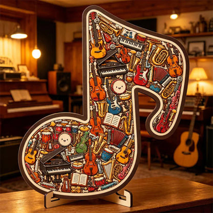 🎸 Élvezze a kreatív zenei kihívást – Fa hangszer alakú kirakós játék – Utánvétes 🧩