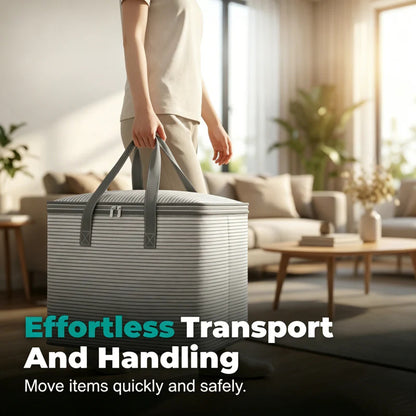 🏠👜 Tágas tárolótáska – Könnyű hordozással, összehajtható, több rekeszes szervező 🧺
