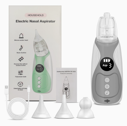 💨🛡️ Elektromos orrszívó – Automatikus, könnyen tisztítható, halk működés, szilikon orrvégződés, nem bántja az orrnyálkahártyát 🧼