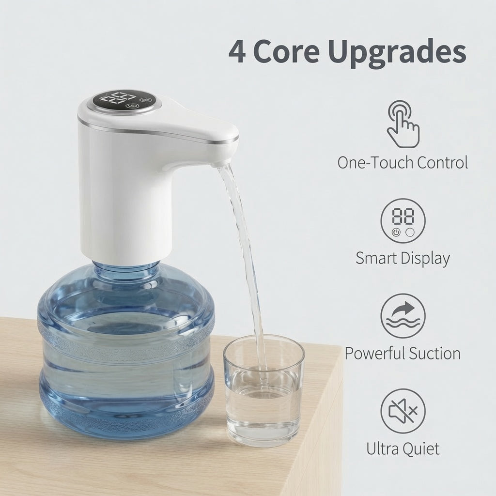 🚰 Egy gombnyomás, és már folyik is a friss víz – automatikus szivattyú, amely megszabadít a nehéz palackok emelgetésétől 💧