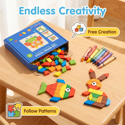 🧩 Fejlessze a kognitív készségeket – Színes állatmintás fa puzzle – Utánvétes 🦁️✨