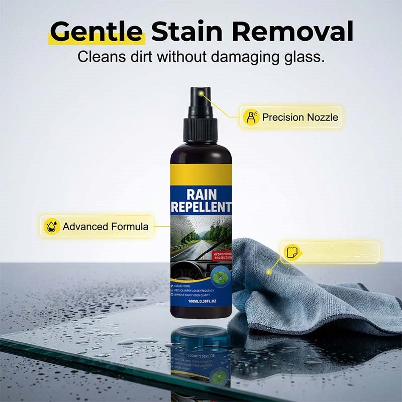 🚗💧 Kristálytiszta víztaszító szélvédő-spray – Esőben is kiváló látás, megbízható védelem – Gyors felvitel, tartós hatás 🌧️✨