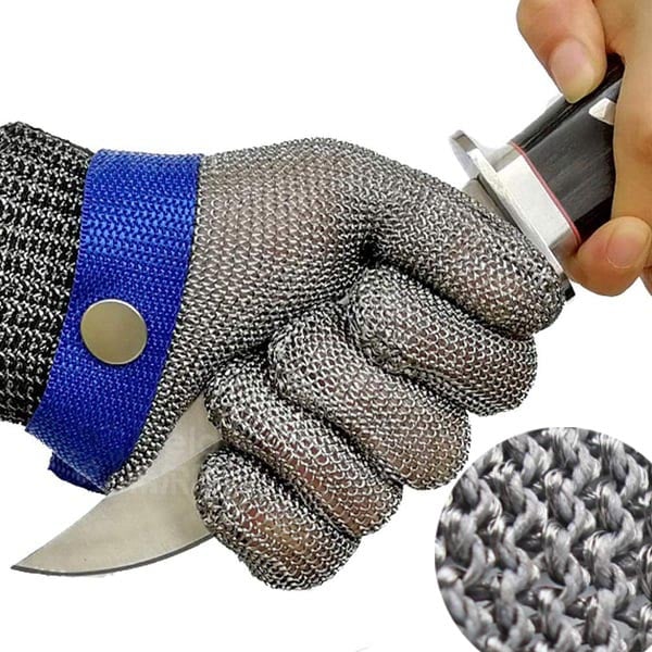 🧤🛡️ Fémkesztyű élelmiszeriparhoz – Rozsdamentes acél háló, mosható, újrafelhasználható 🔁💧