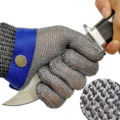 🧤🛡️ Fémkesztyű élelmiszeriparhoz – Rozsdamentes acél háló, mosható, újrafelhasználható 🔁💧