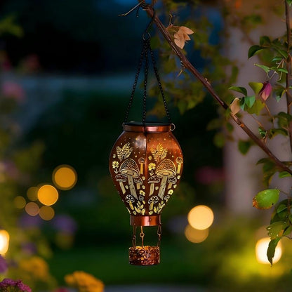 🔋✨ Hőlégballon napelemes kerti lámpa – Nappal tölt, éjjel világít, 6‑12 óra fény, esőálló 🌧️💡