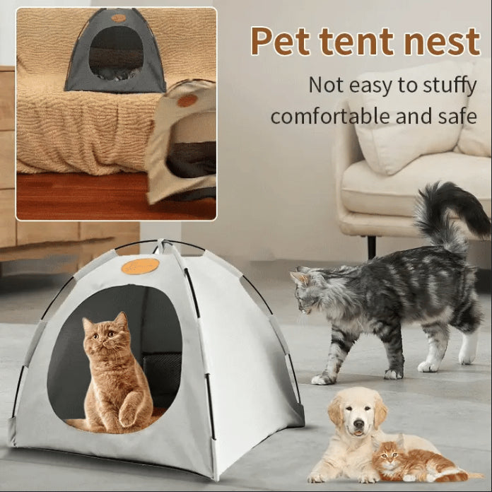 🛏️ Összecsukható kisállat-sátor – Saját kis birodalom kutyának, macskának egyaránt 🐾