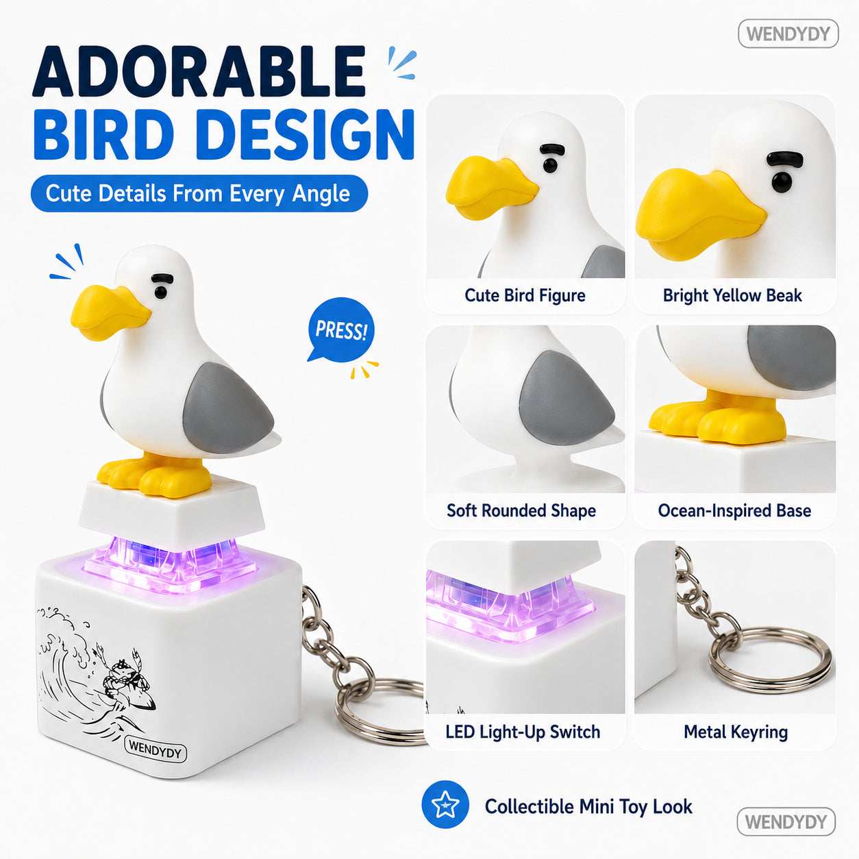 🐦 “Mine Little Bird” – a hangvezérelt, világító kulcstartó, ami sötétben is megtalálja a kulcsaidat 🔦