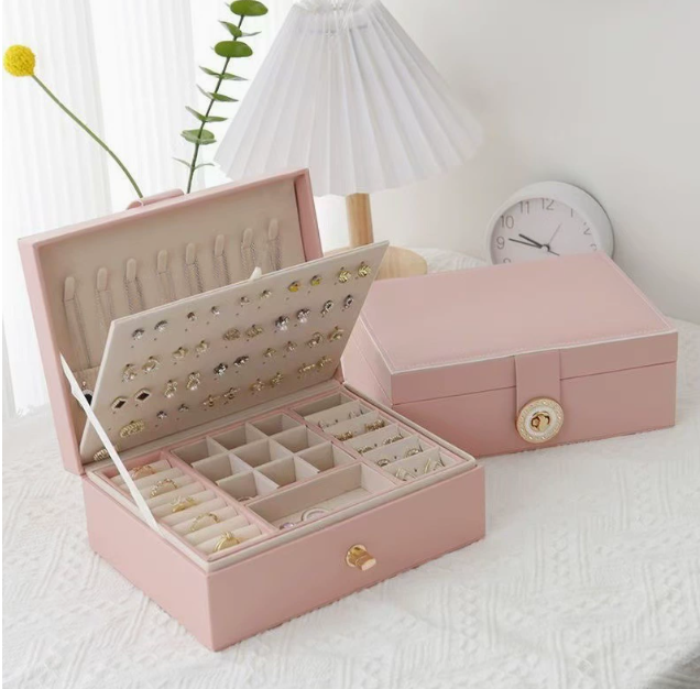 🎀 Kétszintes ékszeres doboz – Minimalista design, európai elegancia, nagy távolság a káosz ellen 🧹🕰️