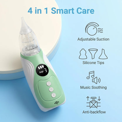 💨🛡️ Elektromos orrszívó – Automatikus, könnyen tisztítható, halk működés, szilikon orrvégződés, nem bántja az orrnyálkahártyát 🧼
